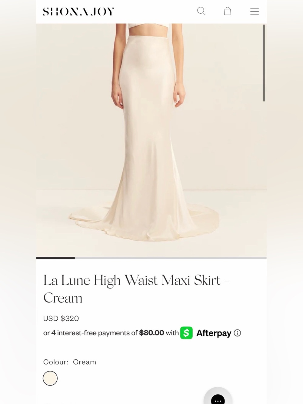 Shona Joy La Lune High Waist Maxi Skirt - Cream